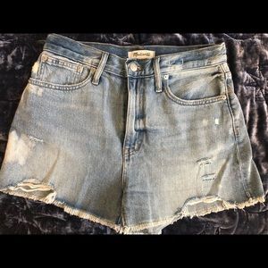 Madewell distressed mom jeans shorts